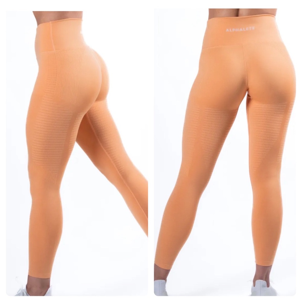 EUC Alphalete Halo Leggings in Cheeky Coral- Medium
